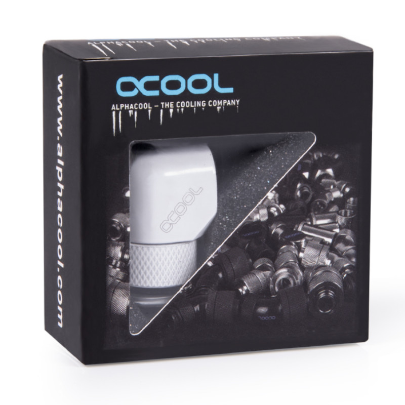Alphacool - Alphacool Eiszapfen 90 Degree Angled Rotary Fitting - White