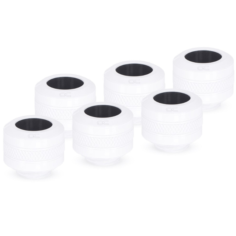 Alphacool - Alphacool Eiszapfen PRO 13mm Hard Tube Compression White Fitting - Six Pack