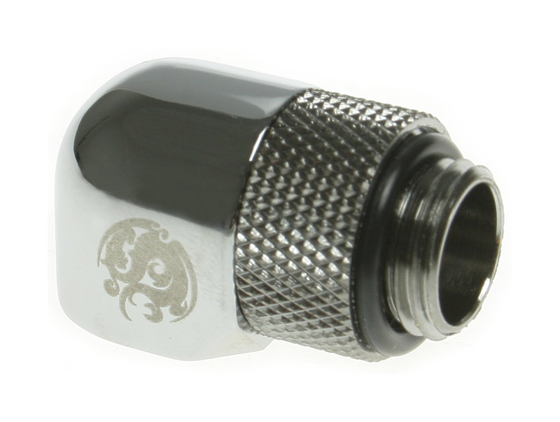 Bitspower - Bitspower 90 Degree Rotary Extension Fitting - Silver