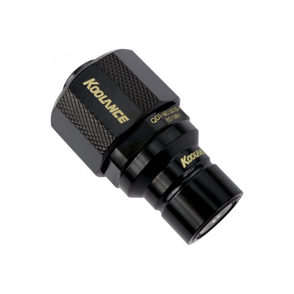 Koolance QD3 Male Quick Disconnect No-Spill Coupling, Compression for 10mm x 16mm (3/8in x 5/8in) - Black