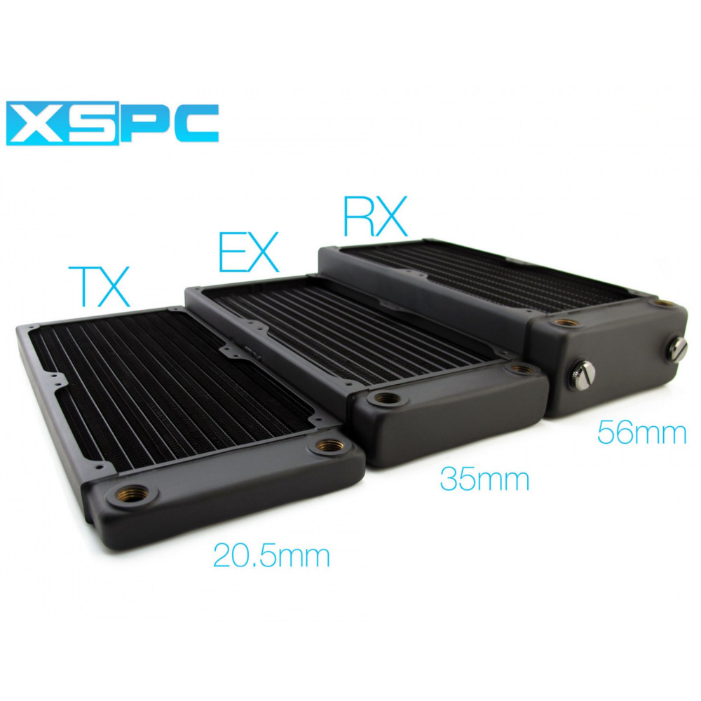 XSPC - XSPC TX240 Crossflow Ultra Thin Dual Fan Black Radiator - 240mm