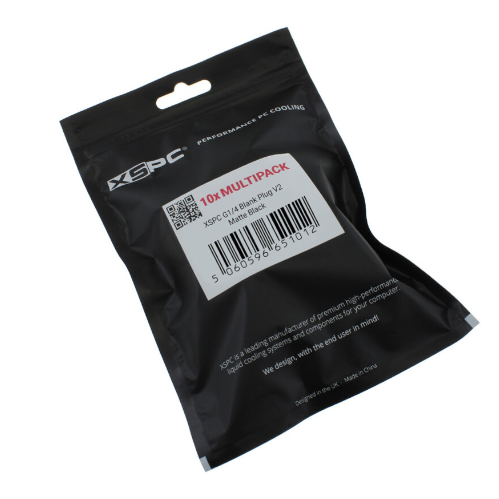 XSPC - XSPC G1/4" Stop Plug V2 10 Pack - Matte Black