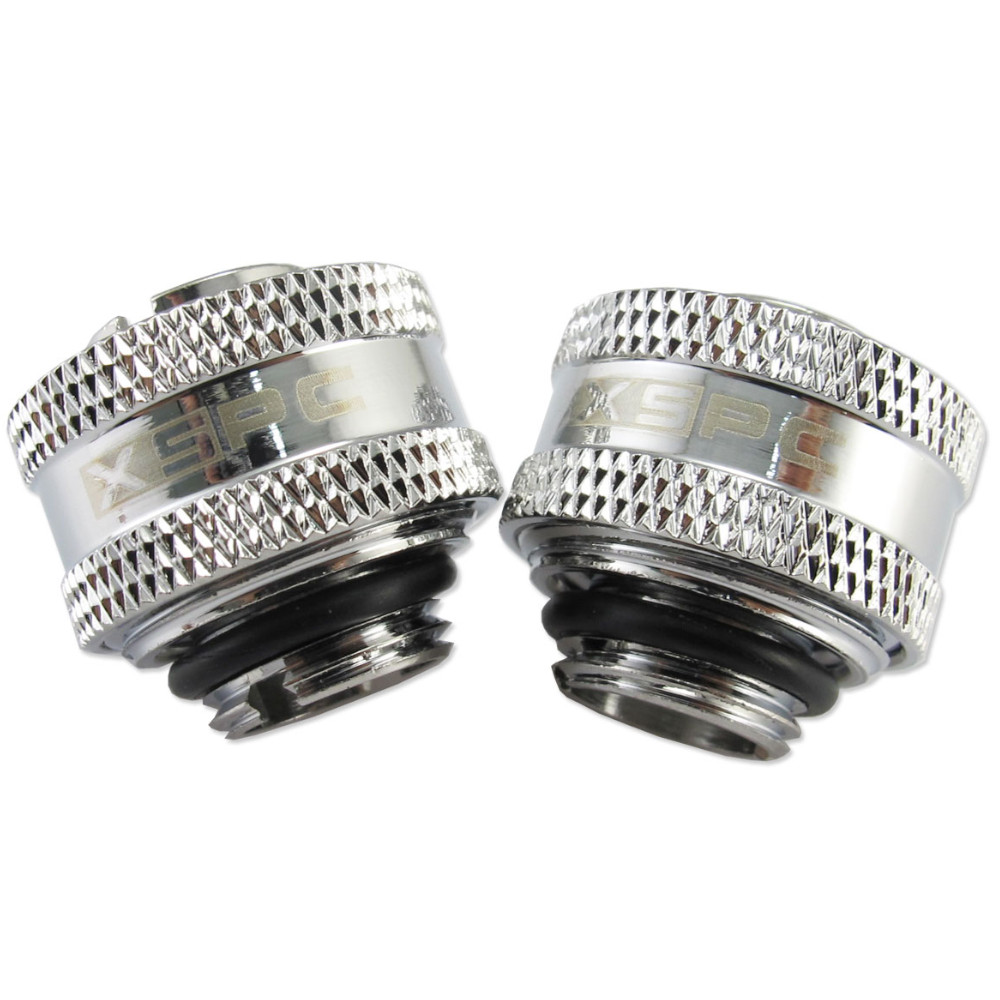 XSPC - XSPC G1/4" TO 3/8" ID, 5/8" OD Compression Fittings V2 8 Pack - Chrome
