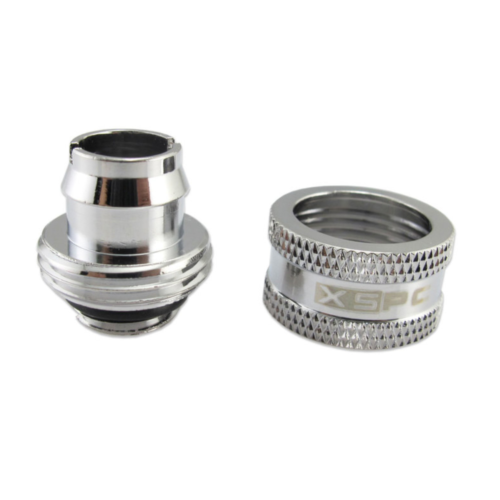 XSPC - XSPC G1/4" TO 3/8" ID, 5/8" OD Compression Fittings V2 8 Pack - Chrome