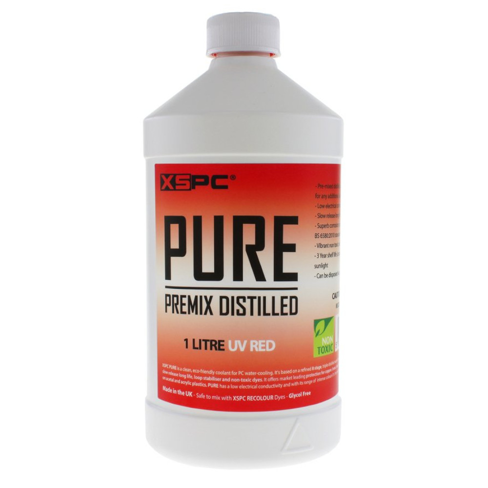 XSPC PURE Premix Distilled Coolant 1 Litre - UV Red