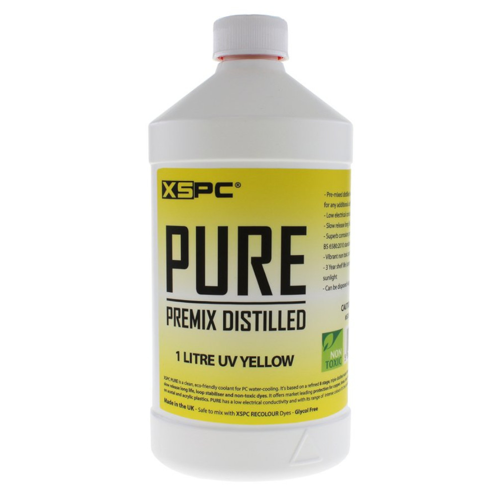 XSPC PURE Premix Distilled Coolant 1 Litre - UV Yellow