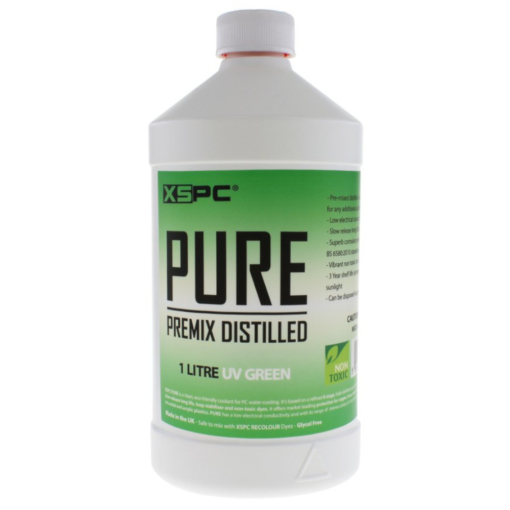XSPC PURE Premix Distilled Coolant 1 Litre - UV Green