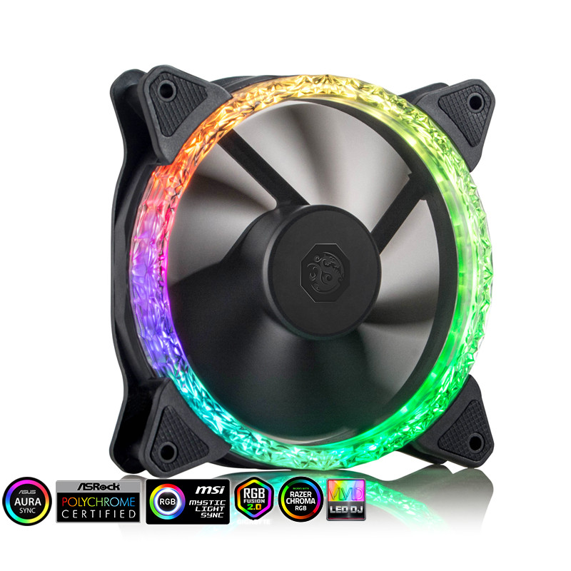 Bitspower - Bitspower Touchaqua Notos Xtal 120 Digital RGB 1800rpm Fan - 120mm