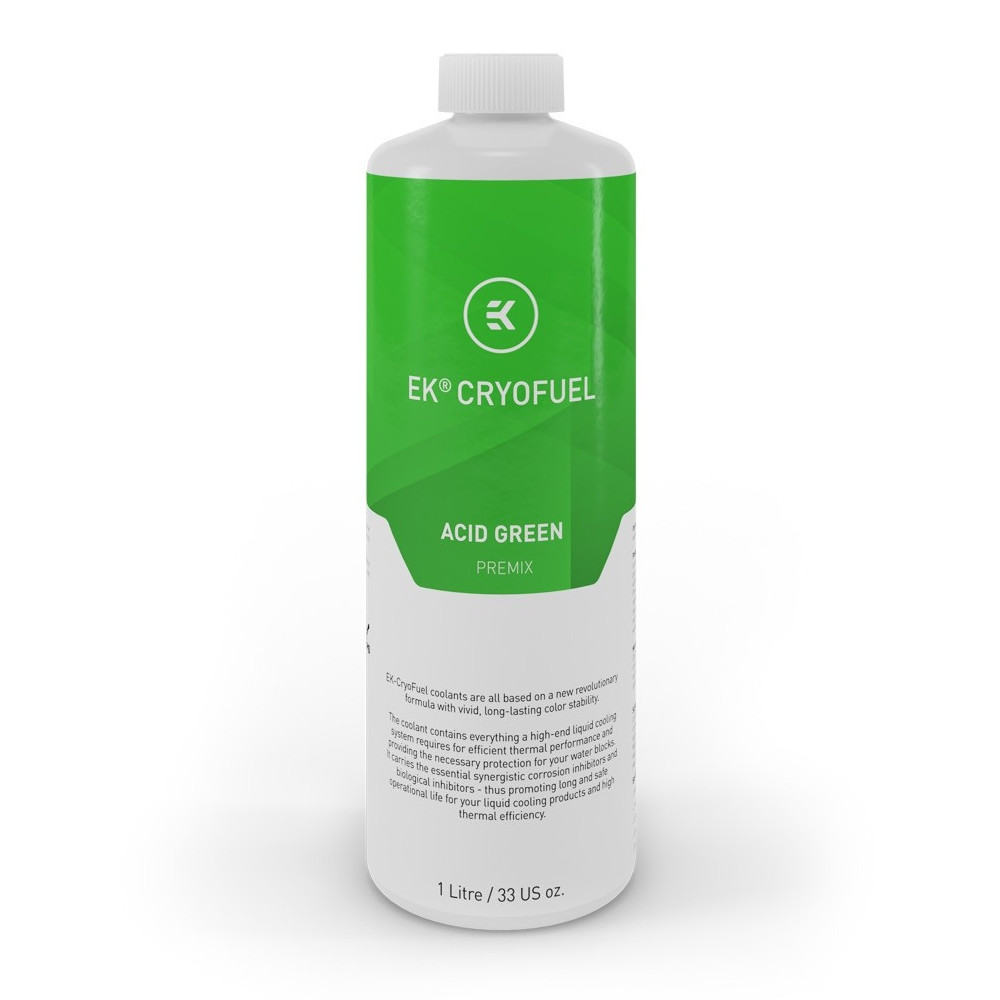 EK Water Blocks EK-CryoFuel Acid Green 1L Premix Watercooling Fluid - 1 Litre