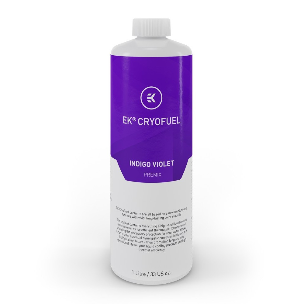 EK Water Blocks EK-CryoFuel Indigo Purple 1L Premix Watercooling Fluid - 1 Litre