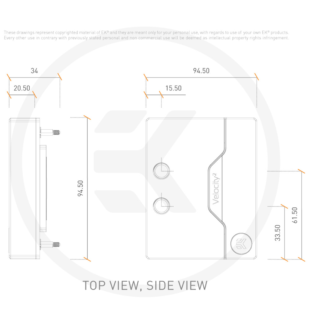 EK Water Blocks - EK Water Blocks EK-Quantum Velocity² D-RGB CPU Water Block For Intel 1200 - Nickel + Plexi