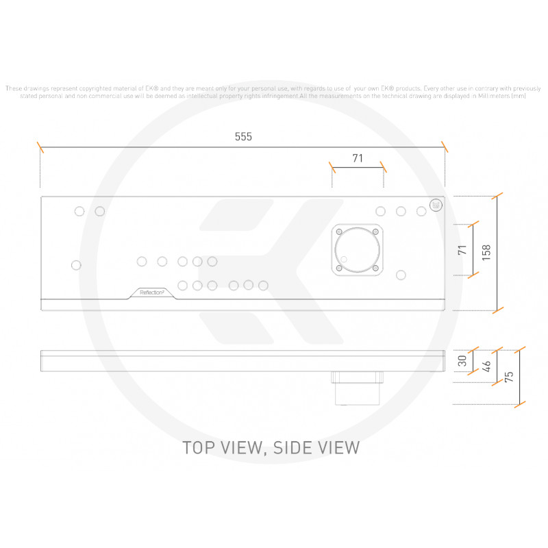 EK Water Blocks - EK Water Blocks EK-Quantum Reflection² V3000 Plus D5 PWM D-RGB Distro Plate - Plexi