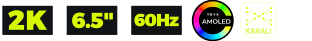 2K, 6,5, 60 Hz, AMOLED