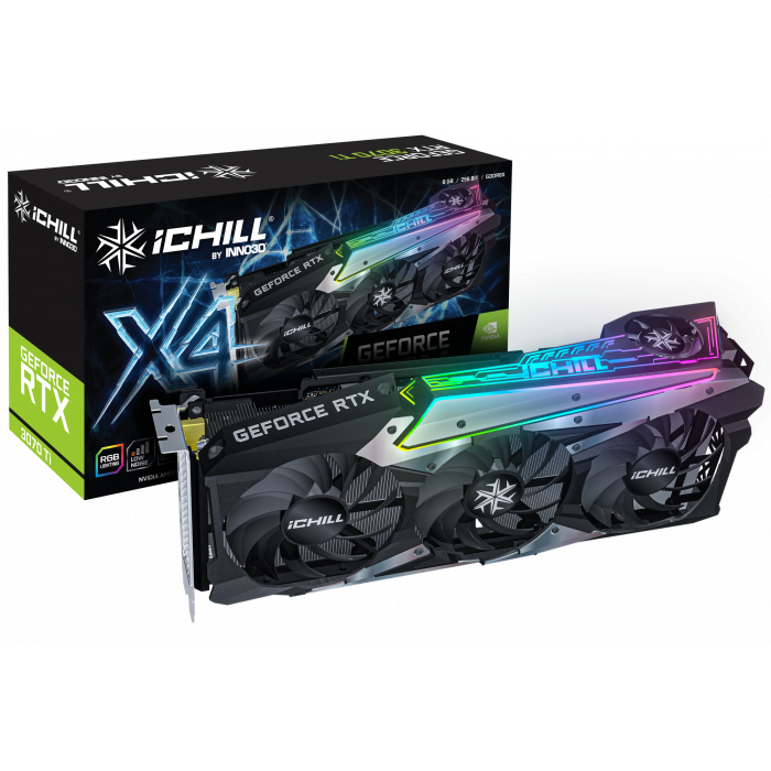 Inno3D - Inno3D GeForce RTX 3070 Ti iChill X4 LHR 8GB GDDR6X PCI-Express Graphics Ca