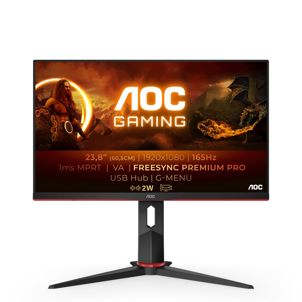 AOC - AOC 24 24G2SU/BK 1920x1080 VA 165Hz 1ms FreeSync/G-Sync Widescreen Gaming M