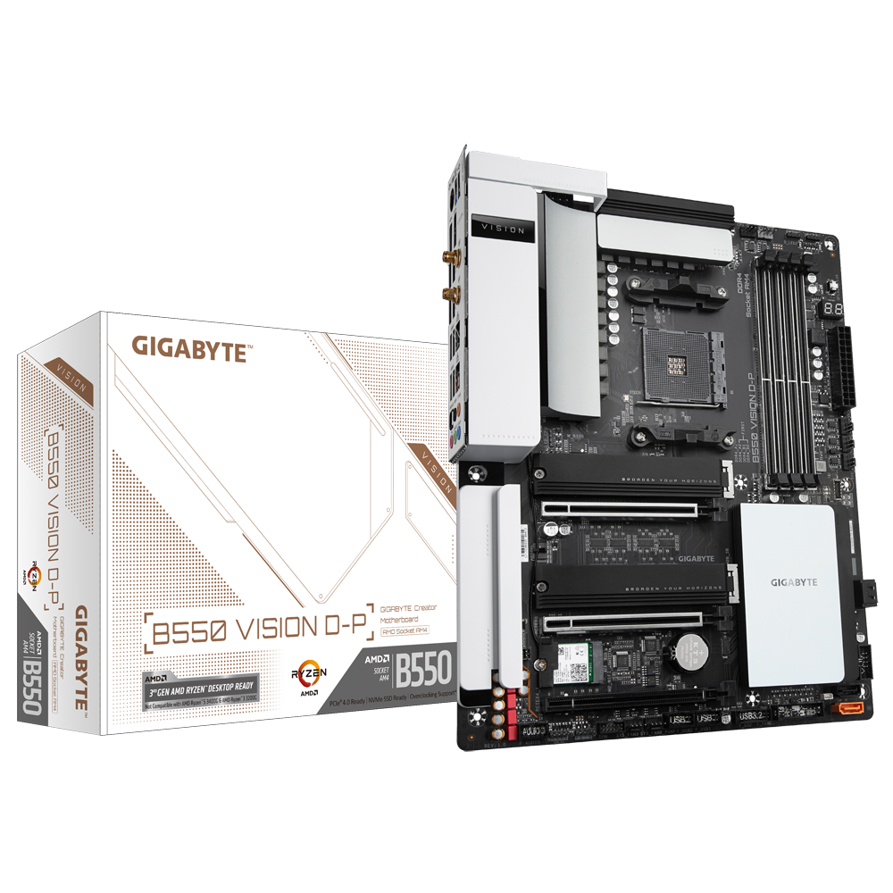 Gigabyte - Gigabyte B550 VISION D-P (AMD AM4) B550 ATX Motherboard