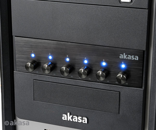 Akasa - Akasa 5.25 FC Six Channel Brushed Aluminium Fan Controller AK-FC-08BKV2