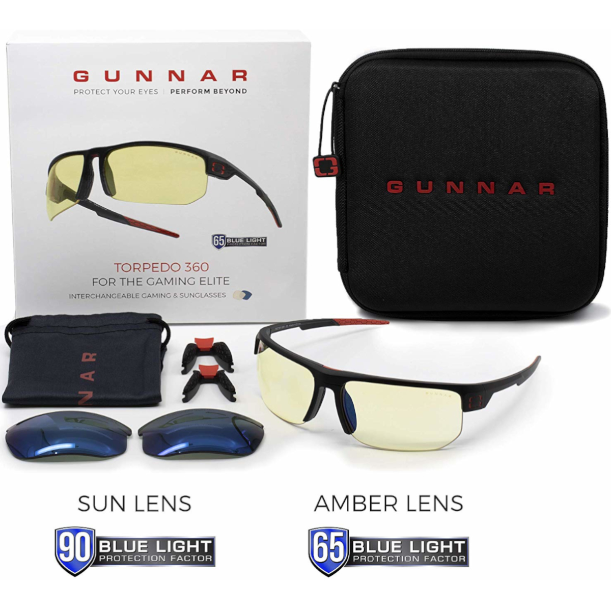 Gunnar Optiks - B Grade Gunnar Optiks Torpedo 360 - Onyx Frame - Amber Lens & Sun Lens