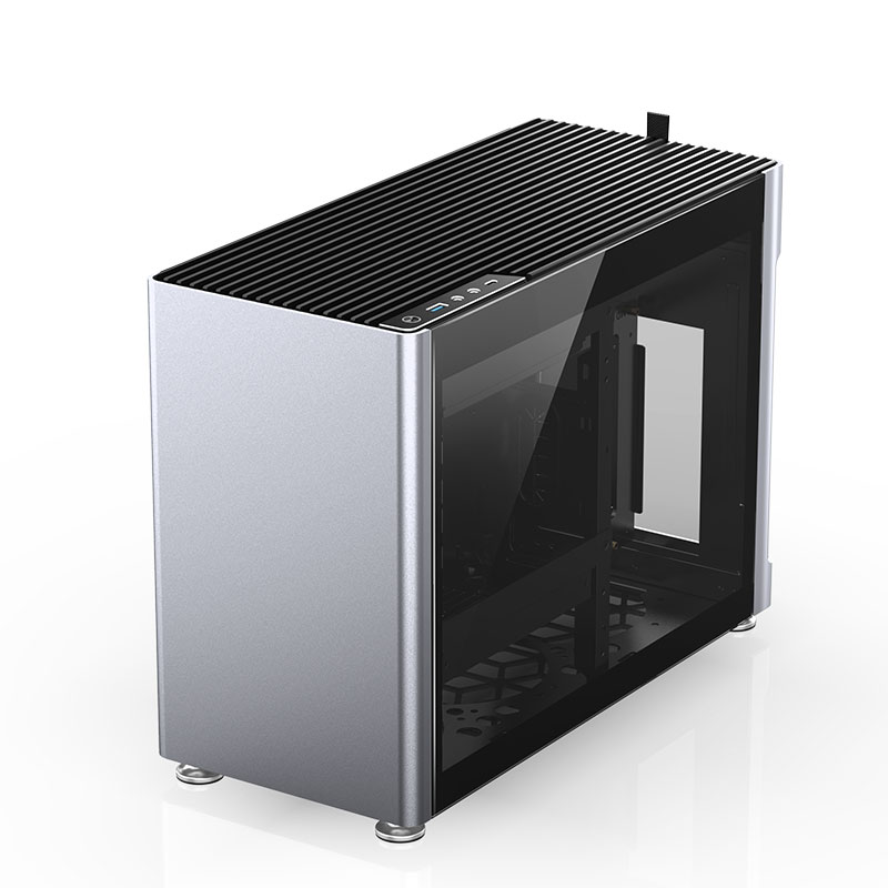 B Grade Jonsplus i100 Pro Mini-ITX Case, Tempered Glass - silver