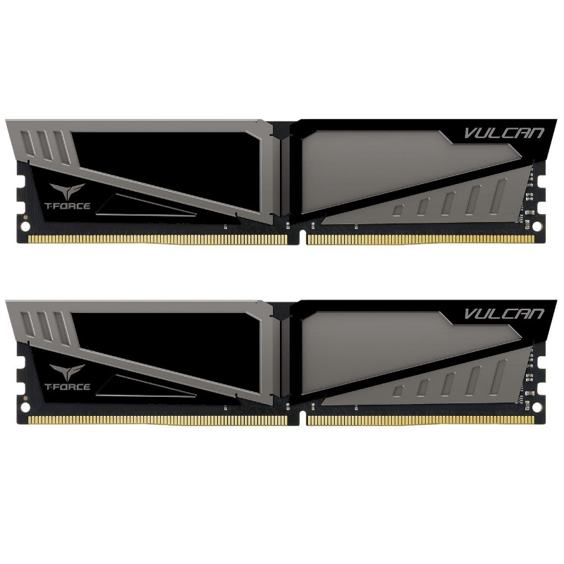 B Grade Team Group Vulcan T-Force 8GB (2x4GB) DDR4 PC4-19200C14 2400MHz Dual Channel Kit - Grey (TLGD48G2400