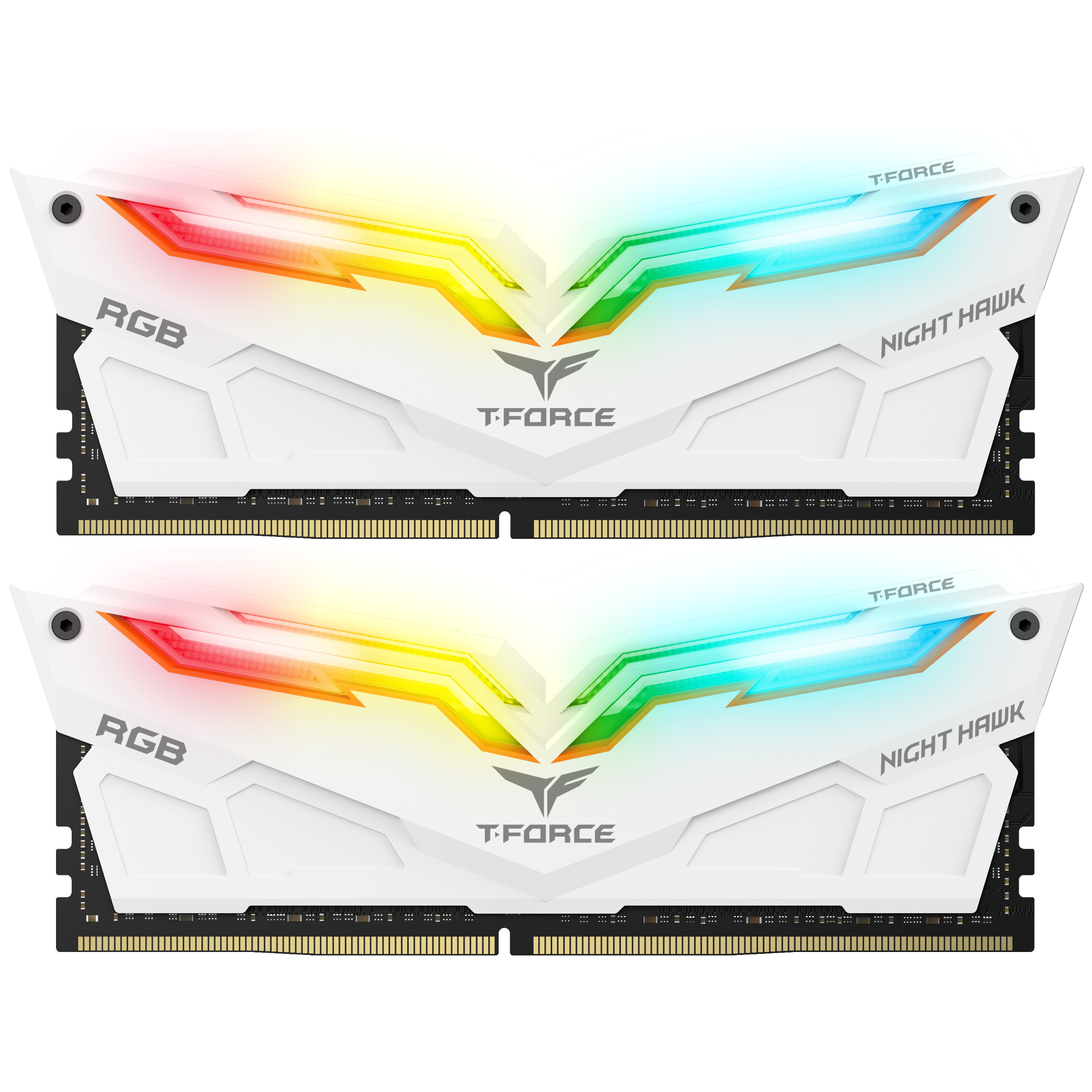 B Grade Team Group Night Hawk RGB 16GB (2x8GB) DDR4 PC4-25600C16 3200MHz Dual Channel Kit - RGB White (TF2D4