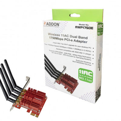 B Grade ADDON Wireless 11AC Dual Band 1750Mbps PCI-e Adapter (AWP1750E)