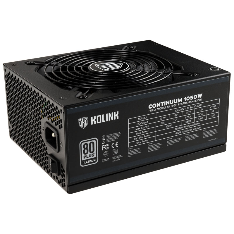 B Grade Kolink Continuum 1050W 80+ Platinum Modular Power Supply