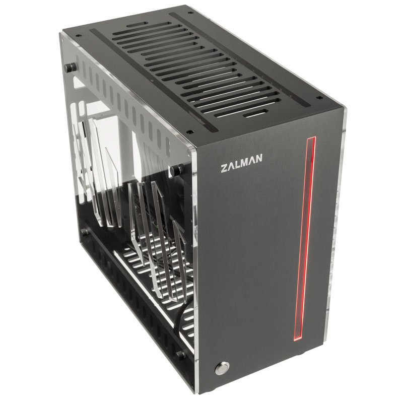 Zalman - B Grade Zalman Z-Machine 300 Aluminium Mini-ITX Case - Grey Window