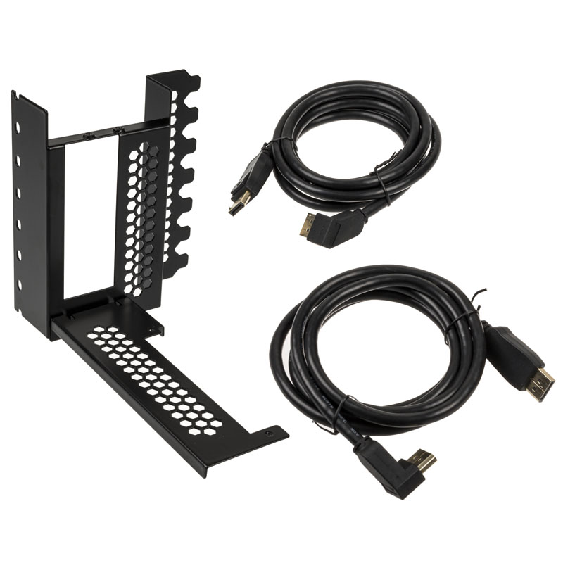 CableMod - B Grade CableMod Vertical Graphics Card Holder with PCIe x16 Riser Cable, 2 x DisplayPort - Black