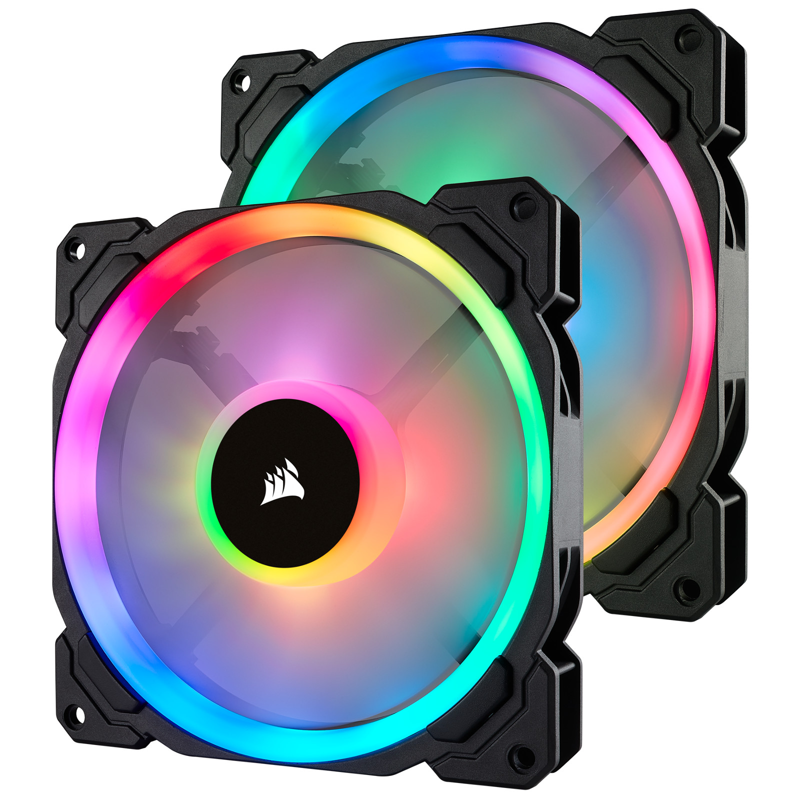 B Grade Corsair LL140 RGB, 140mm Dual Light Loop RGB LED PWM Fan, 2 Fan Pack with Lighting Node PRO