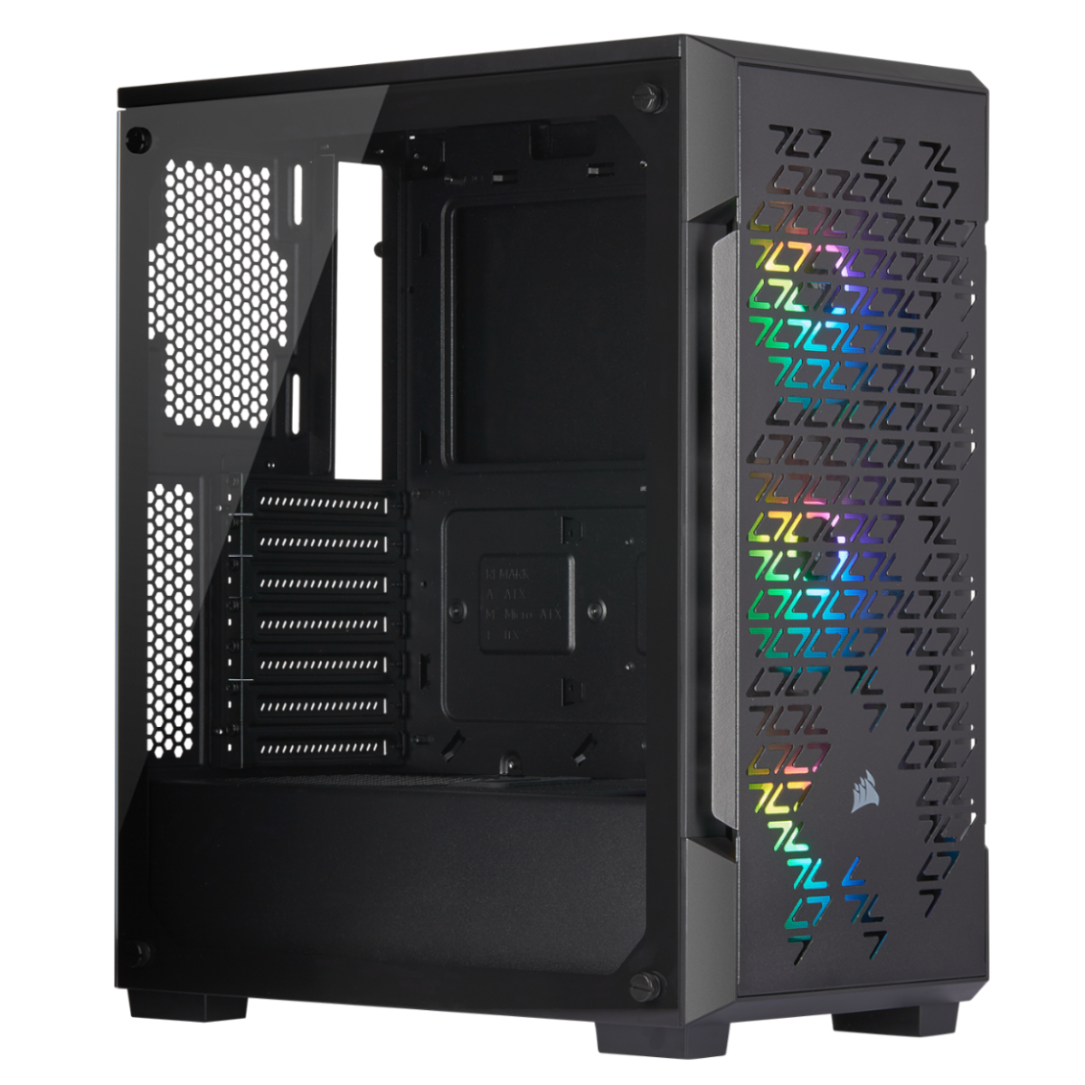 B Grade Corsair iCUE 220T Airflow RGB Mid-Tower Smart Case- Black Tempered Glass (CC-9011173-WW)