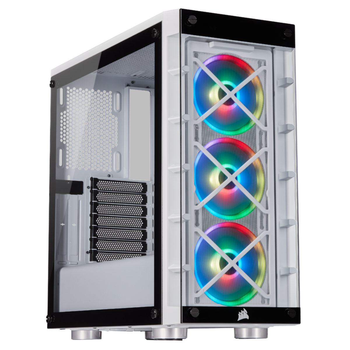 B Grade Corsair iCUE 465X RGB Mid-Tower ATX Smart Case - White Tempered Glass (CC-9