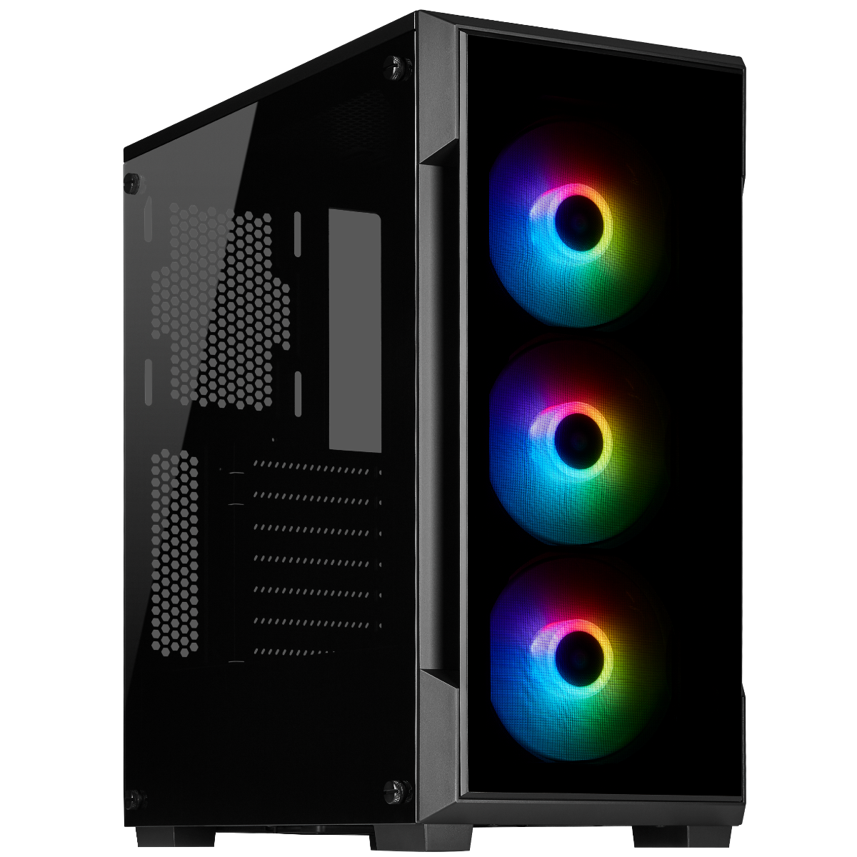 B Grade Corsair iCUE 220T RGB Mid-Tower Smart Case - Black Tempered Glass (CC-9011190-WW)