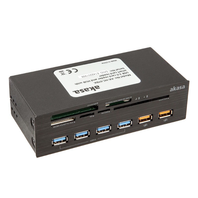 B Grade Akasa Interconnect EX Internal 5-Port Card Reader incl. USB 3.0 Hub