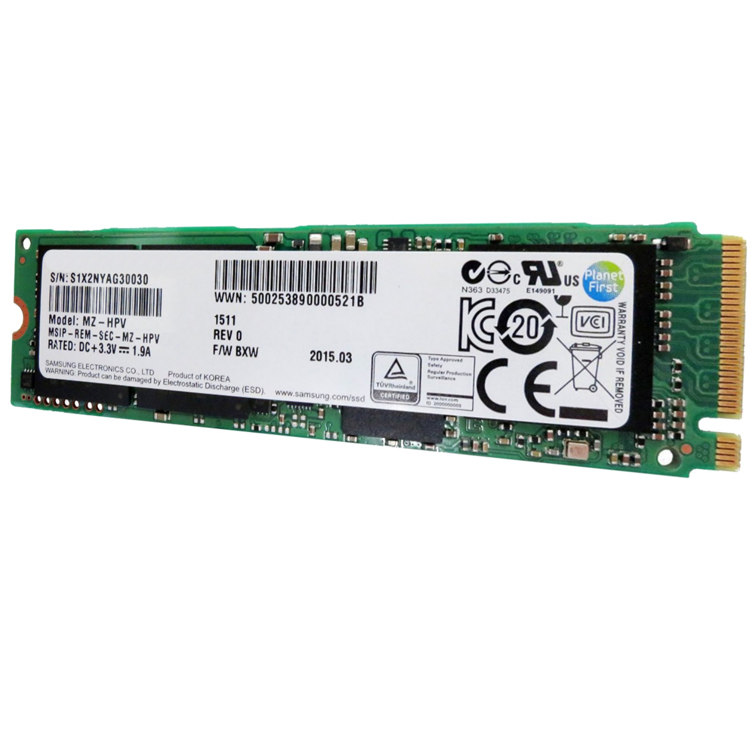 B Grade Samsung PM961 Polaris 1TB M.2-2280 PCI-e 3.0 x 4 NVMe Solid State D