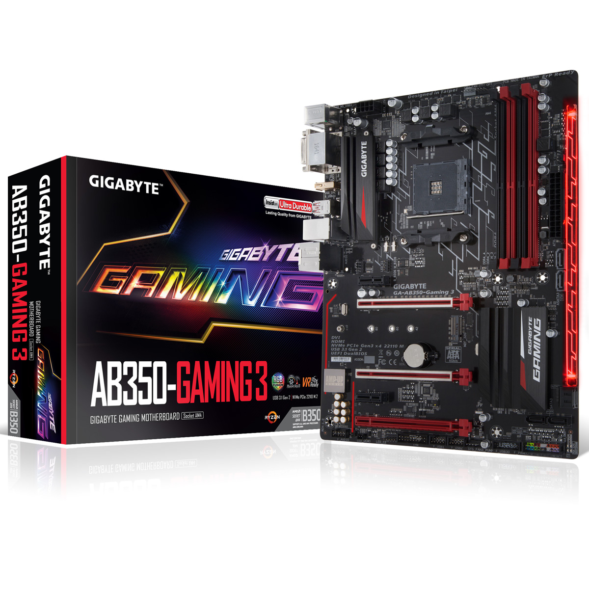 B Grade Gigabyte GA-AB350-Gaming 3 AMD B350 (Socket AM4) DDR4 ATX Motherboard