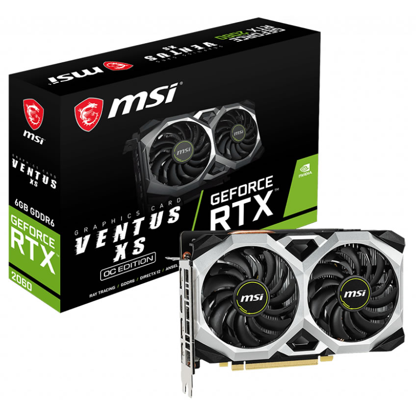 B Grade MSI GeForce RTX 2060 Ventus XS OC 6144MB GDDR6 PCI-Express Graphics Card