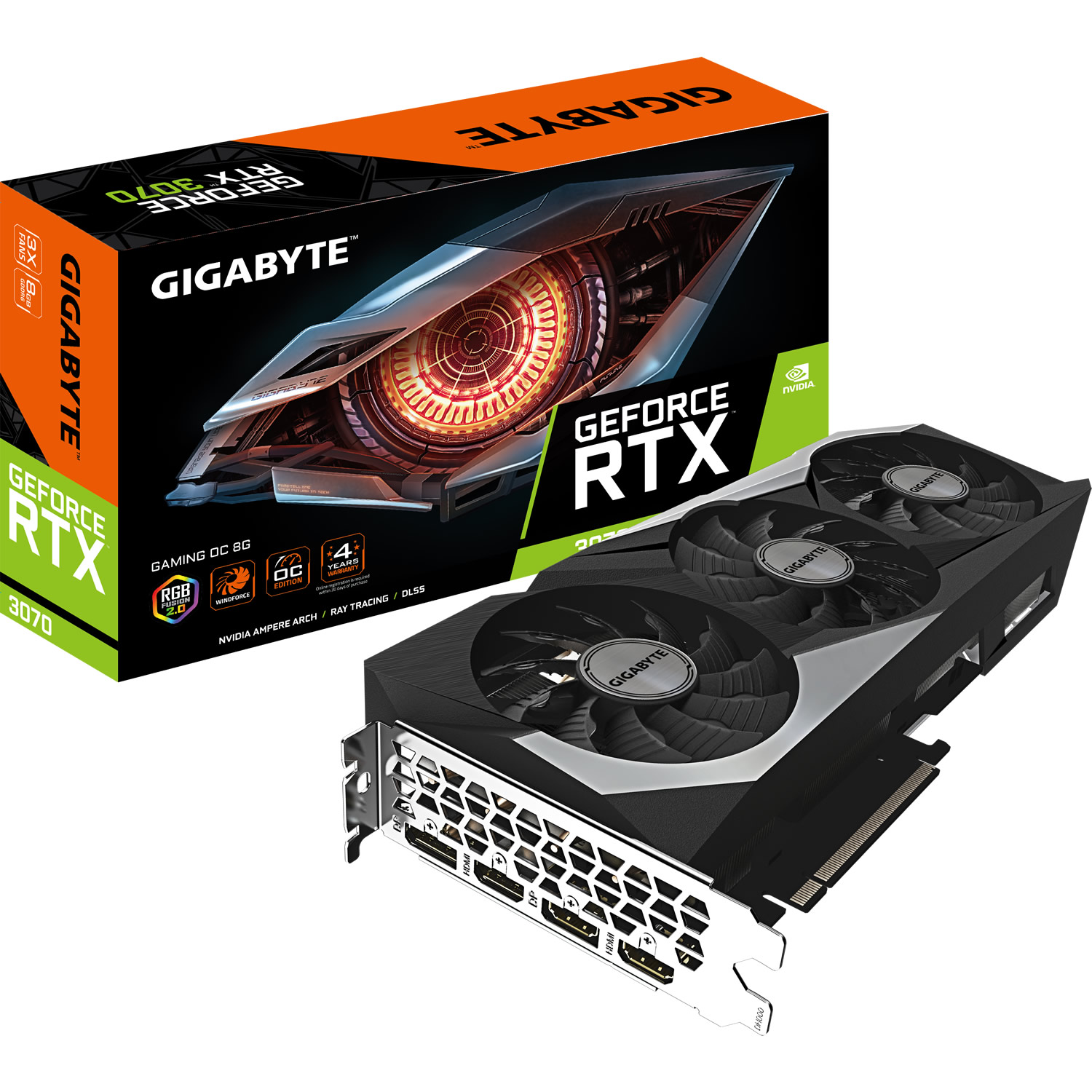 B Grade Gigabyte GeForce RTX 3070 Gaming OC LHR 8GB GDDR6 PCI-Express Graphics Card