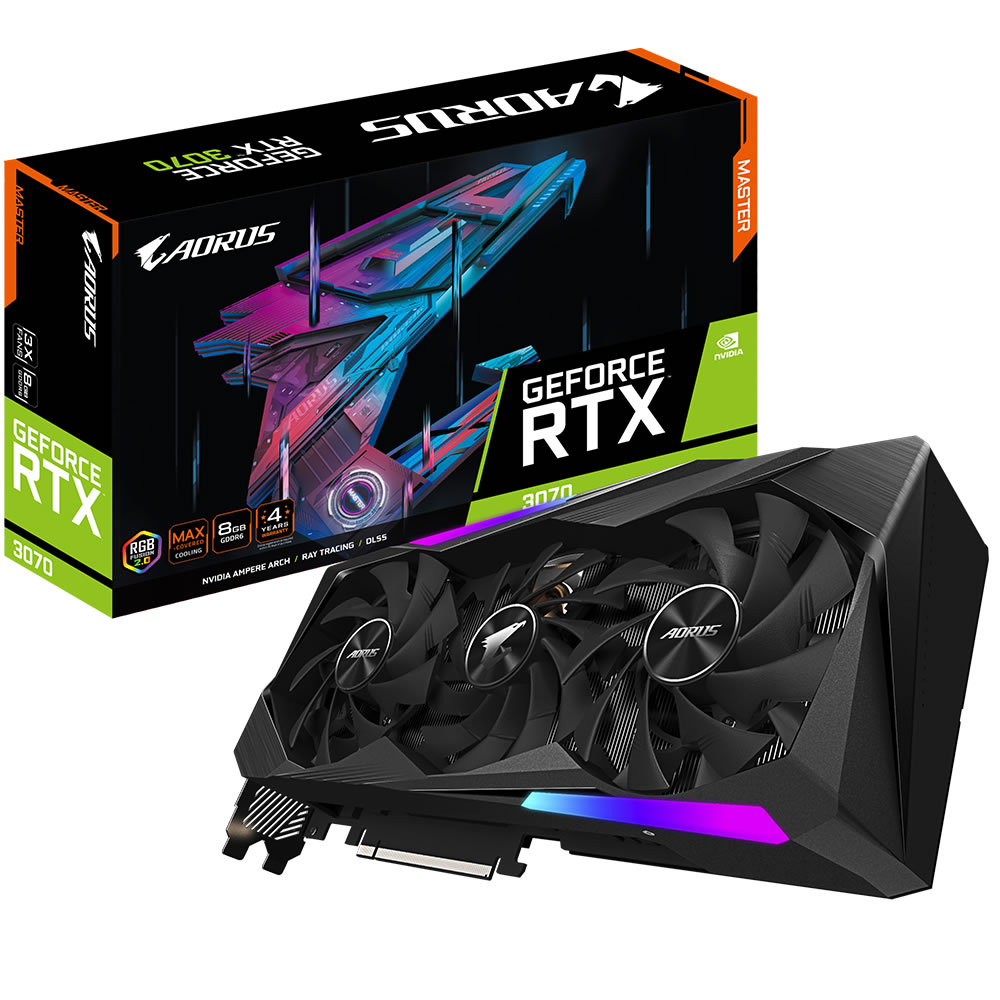 B Grade Gigabyte GeForce RTX 3070 Aorus Master V2 LHR 8GB GDDR6 PCI-Express Graphic