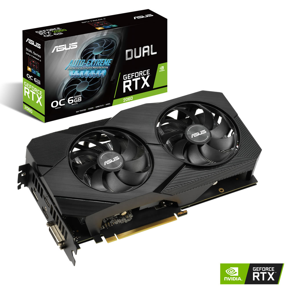 B Grade Asus GeForce RTX 2060 Dual EVO OC 6144MB GDDR6 PCI-Express Graphics Card