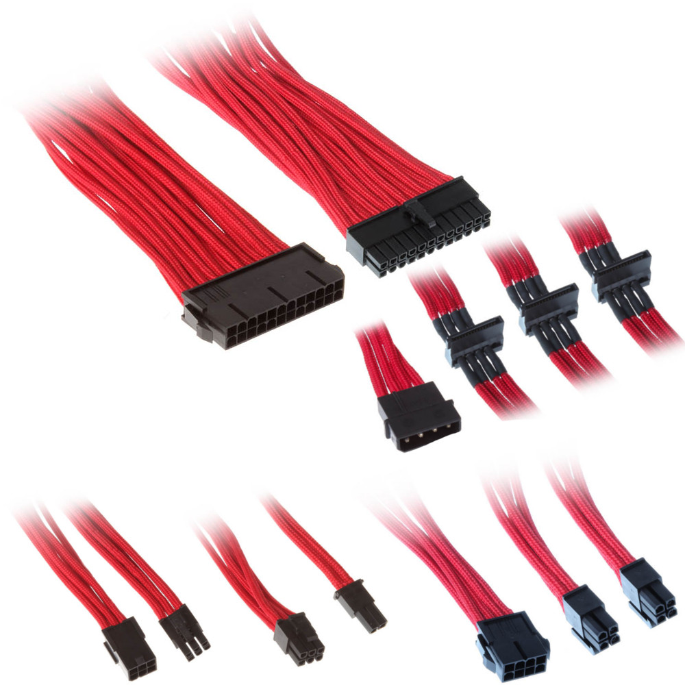 SilverStone - Silverstone Cable Extension Value Bundle - Red