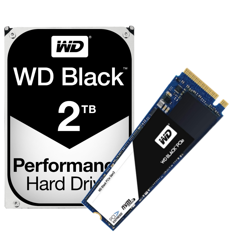 WD - WD Black 500GB M.2 SSD  2TB Performance HDD Bundle