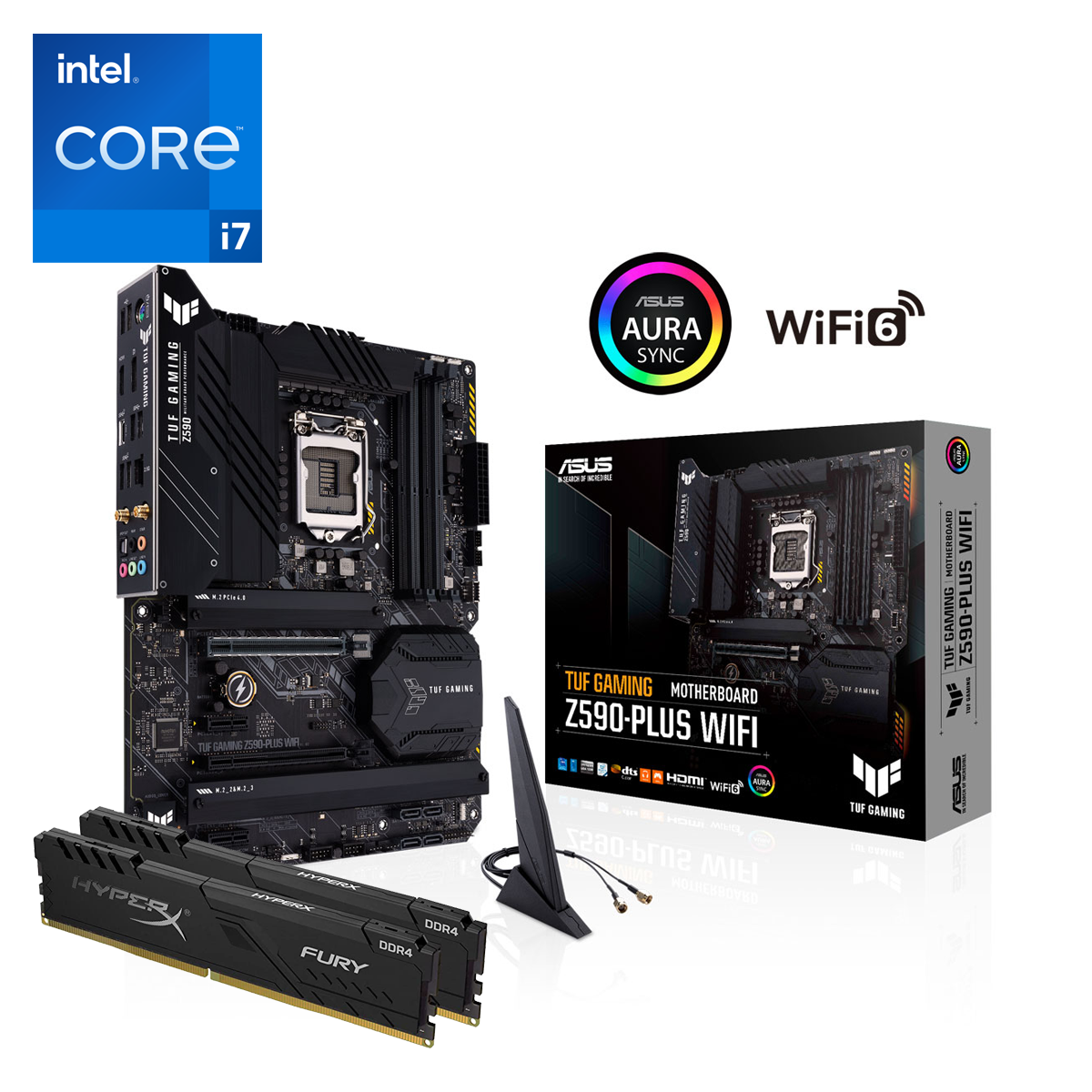 Intel - Intel Core i7-11700KF Asus TUF Gaming Z590-Plus WIFI Bundle