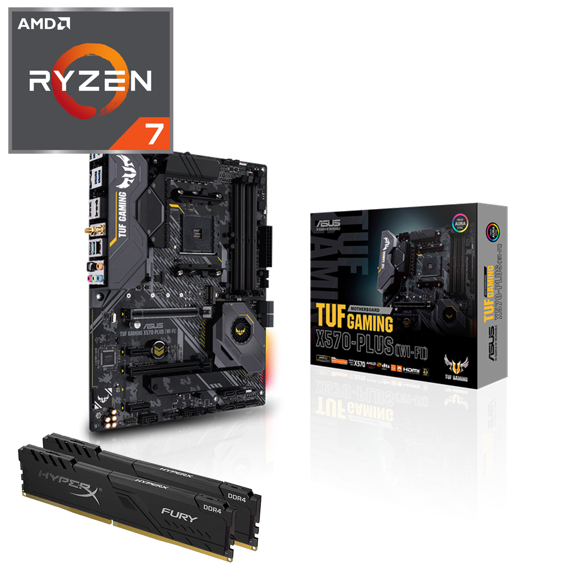 AMD - AMD Ryzen 7 5800X - Asus TUF X570-Plus WIFI Bundle