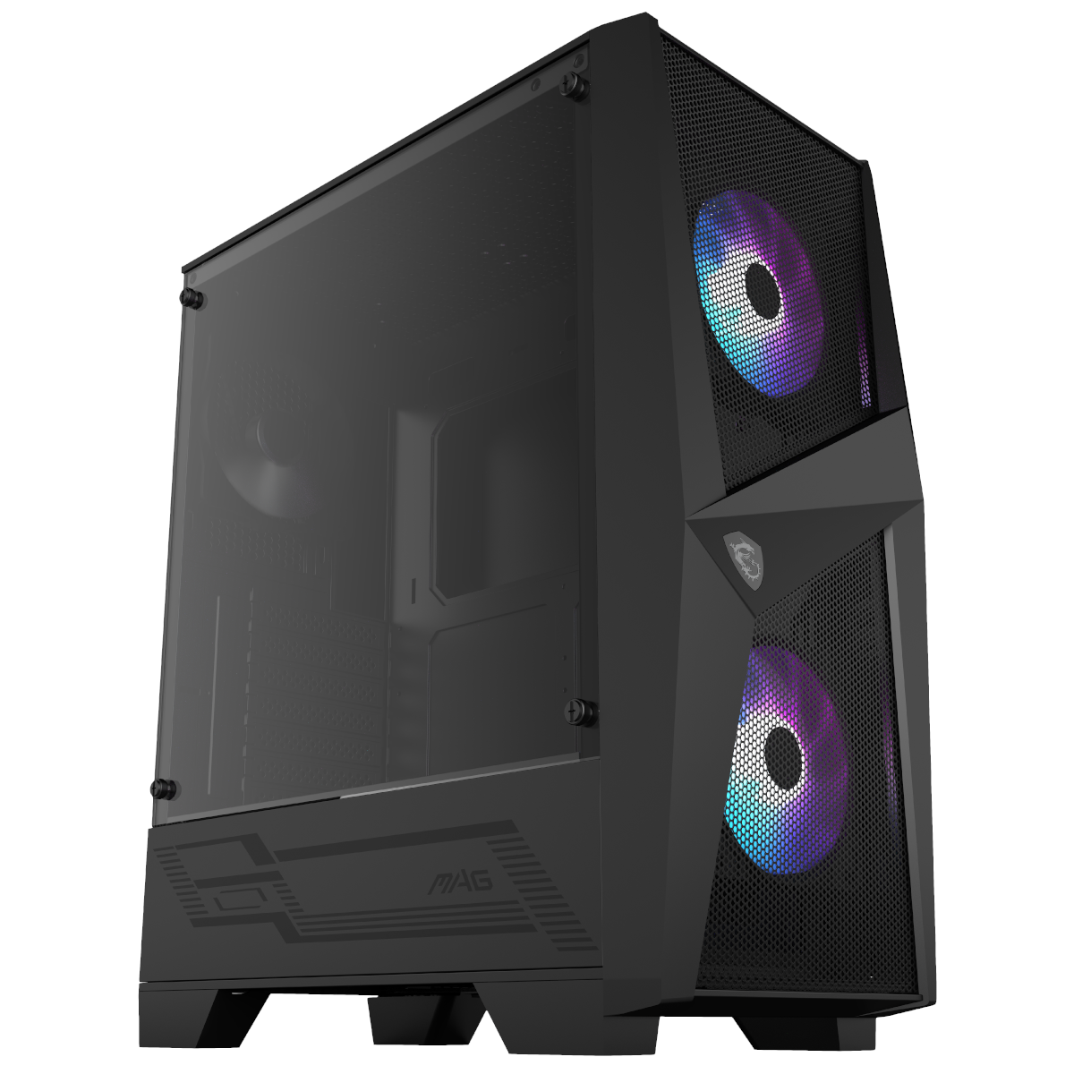 MSI - MSI MAG FORGE 100R Mid-Tower ARGB Gaming Case - Black Tempered Glass