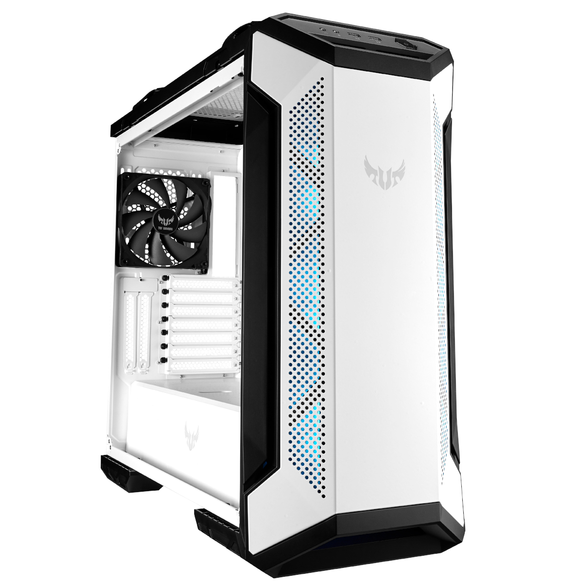 Asus - ASUS TUF Gaming GT501 Midi-Tower Case - White Tempered Glass