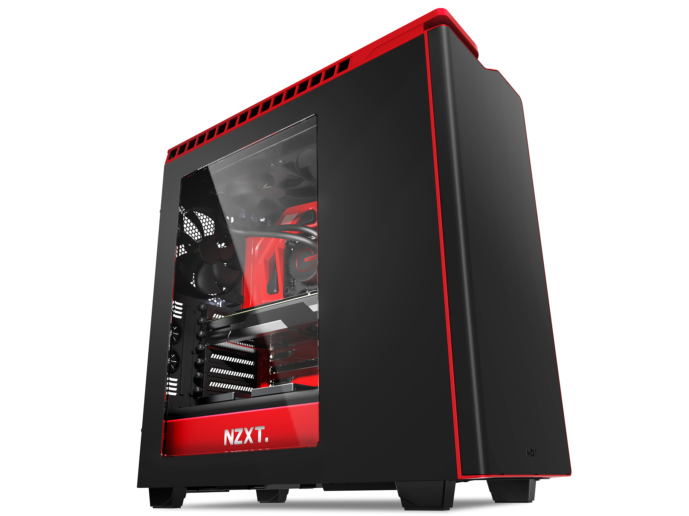 NZXT - NZXT H440 Mid Tower Case - Black / Red