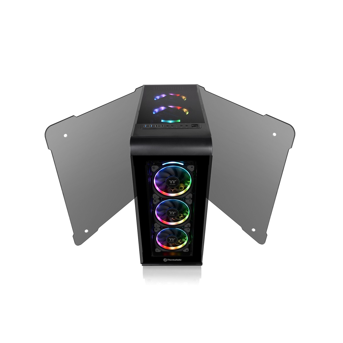 Thermaltake - Thermaltake View 32 RGB Midi Tower Gaming Case - Black Tempered Glass