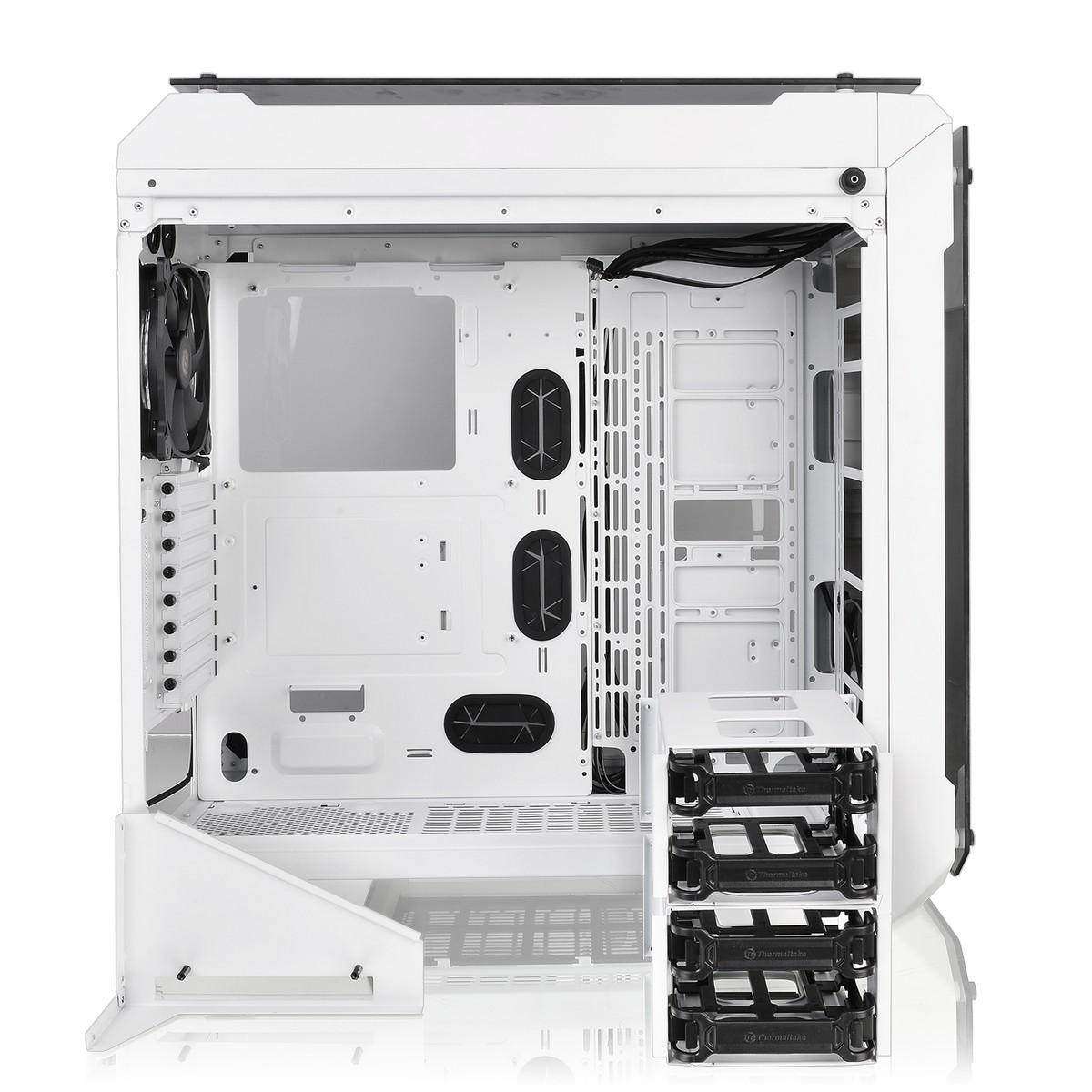 Thermaltake - Thermaltake View 71 Snow Edition Full Tower Gaming Case - White Tempered Gl