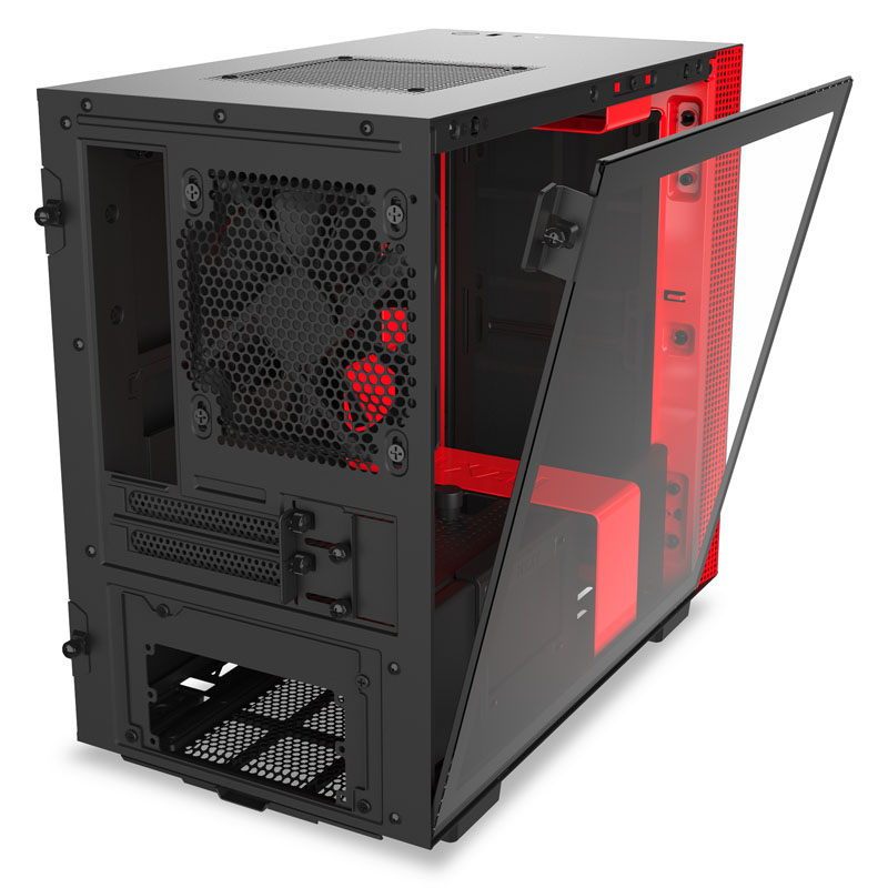 NZXT - NZXT H210 Mini-ITX Gaming Case - Black/Red Tempered Glass